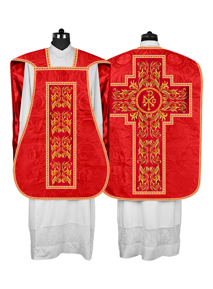 Roman Chasuble Vestment  with Woven Braids and Trims