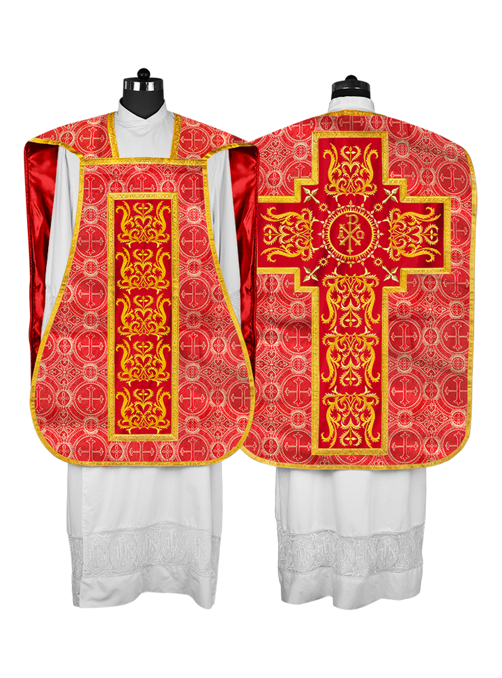 Fiddleback vestment with golden orphrey - Spiritus Collection