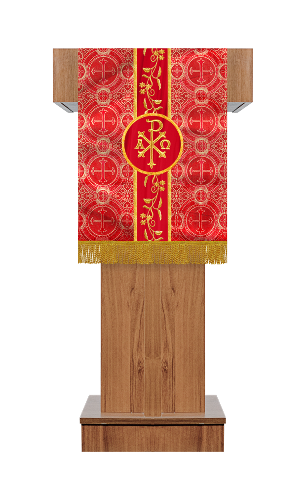 PULPIT/LECTERN WITH ADORNED FLORAL TRIM