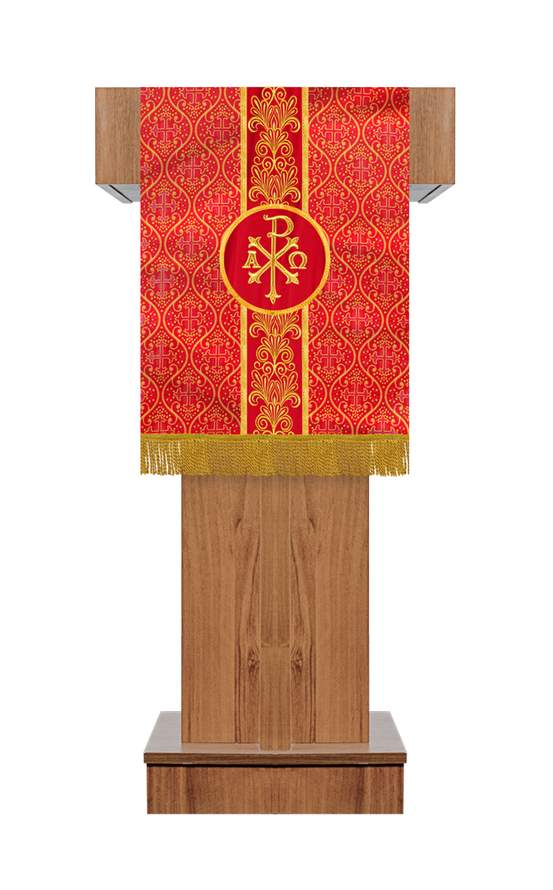 PULPIT/LECTERN WITH GOLDEN EMBROIDERY TRIM