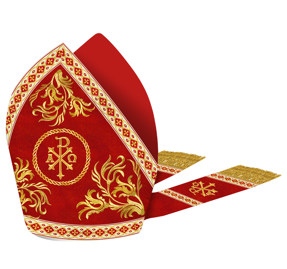 Roman Mitre with Liturgical Motif and Trims