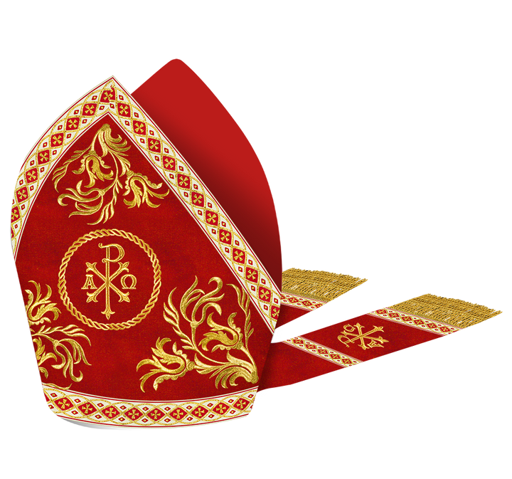 Roman Mitre with Liturgical Motif and Trims