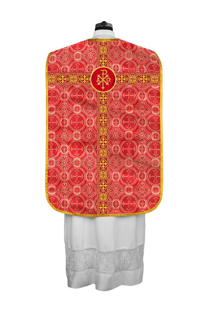 Fiddleback Vestment with Motif and Woven Braided Trims