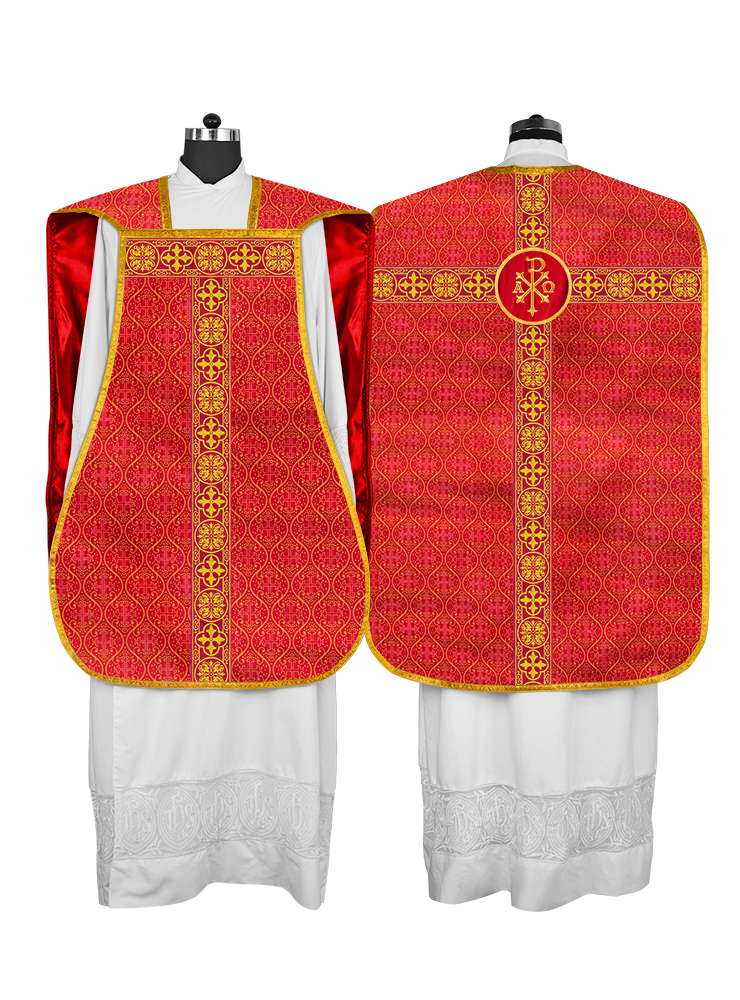 Fiddleback Vestment with Motif and Woven Braided Trims