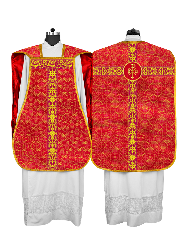Fiddleback Vestment with Motif and Woven Braided Trims