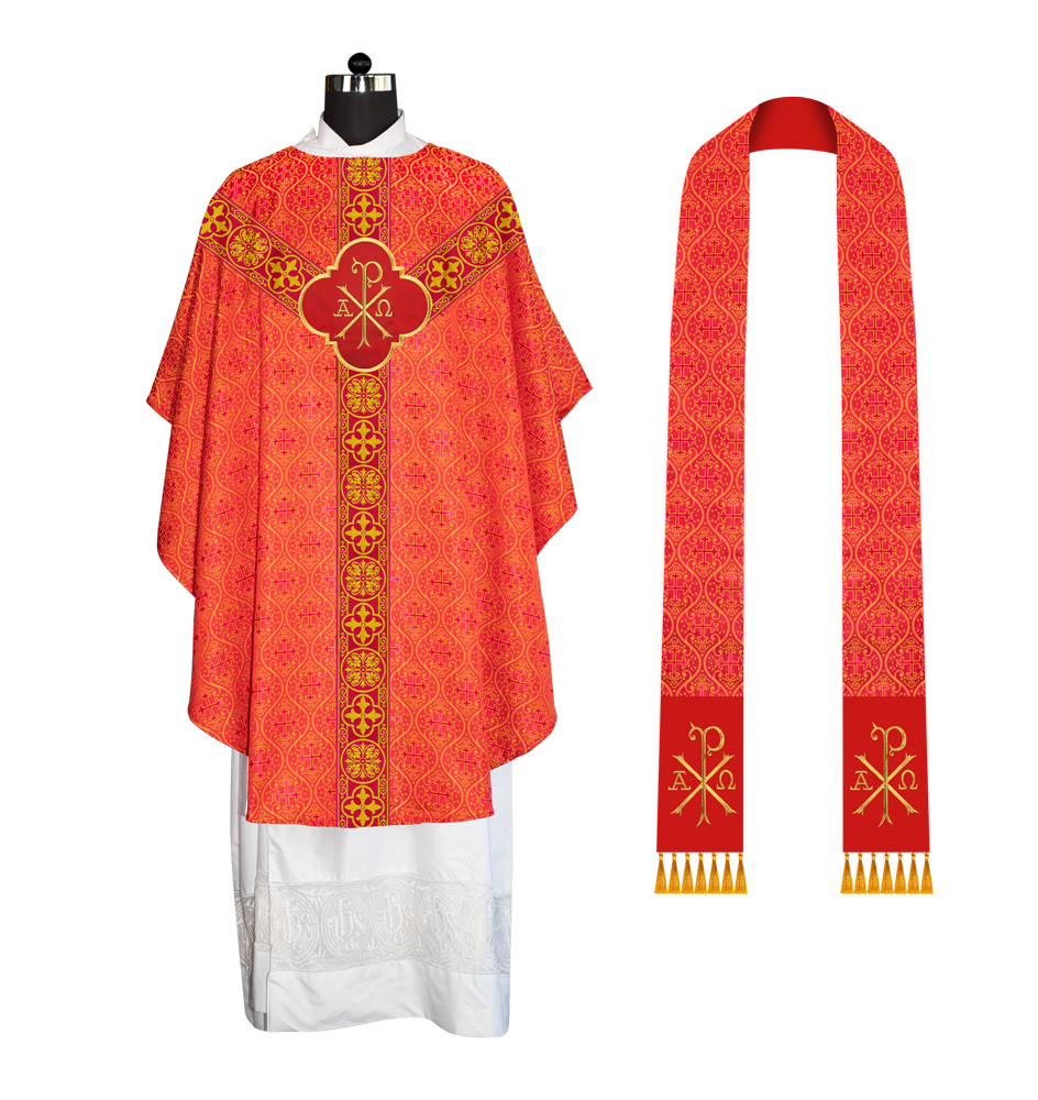GOTHIC CHASUBLE WITH ORNATE BRAIDED TRIMS