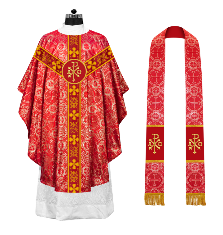 Gothic Chasuble - Y Type with woven braids