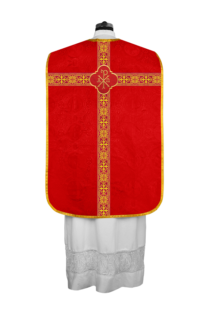 Roman Chasuble Fiddleback with Braided Trims