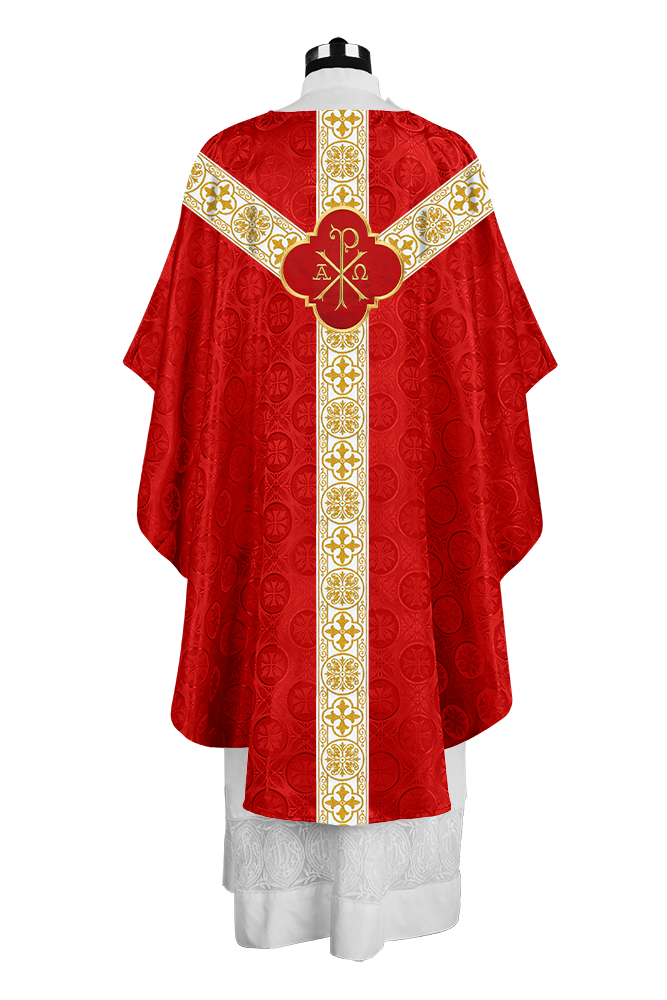 Gothic Chasuble with Woven Braided Orphrey Detailing