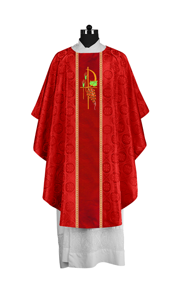 Premium Gothic Chasuble Adorned with Embroidered Motif
