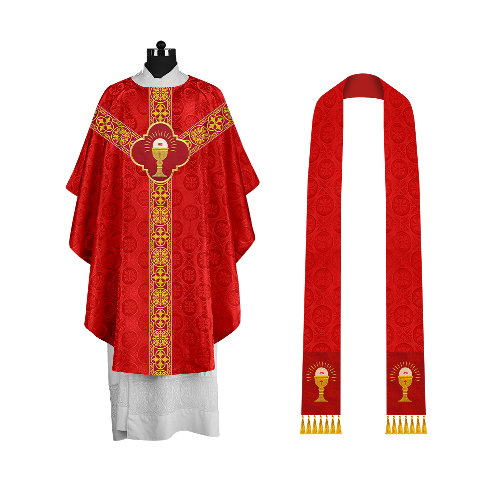 Gothic Chasuble Vestment with Exquisite Motif and Orphrey