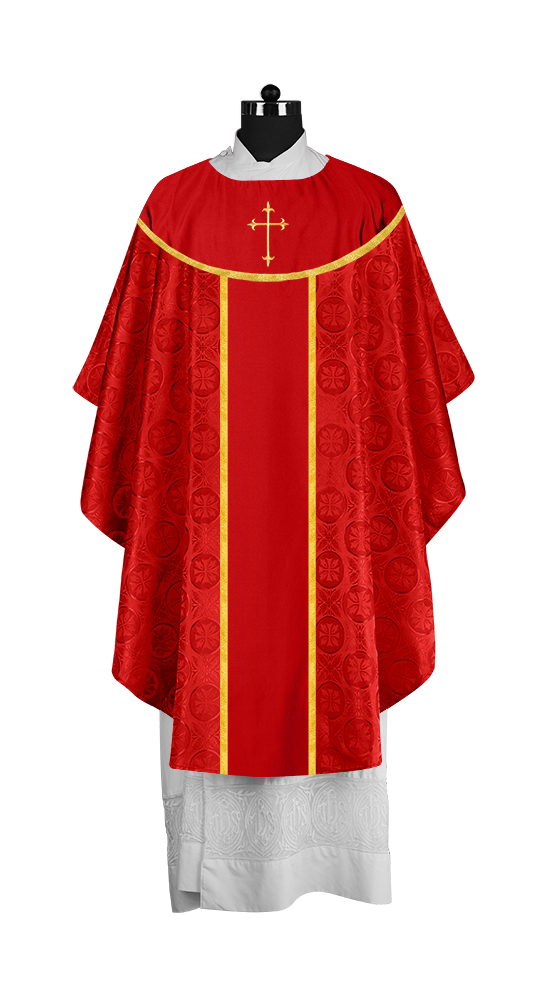 Ornate Gothic Chasuble with embroidered Cross Motif