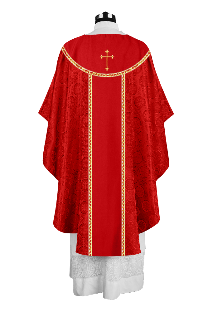 Ornate Gothic Chasuble with embroidered Cross Motif