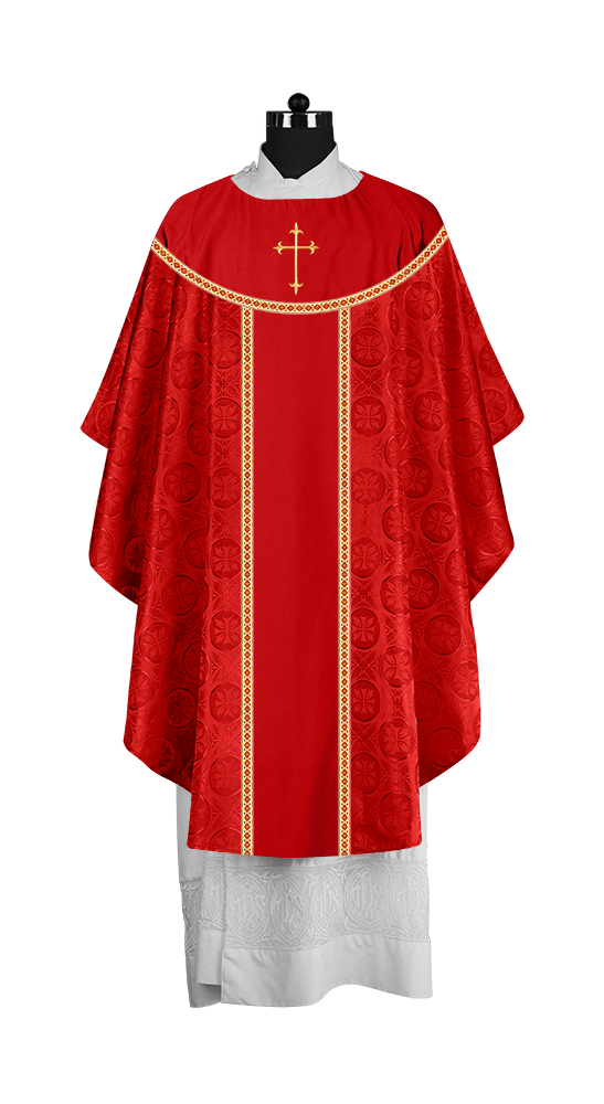 Ornate Gothic Chasuble with embroidered Cross Motif