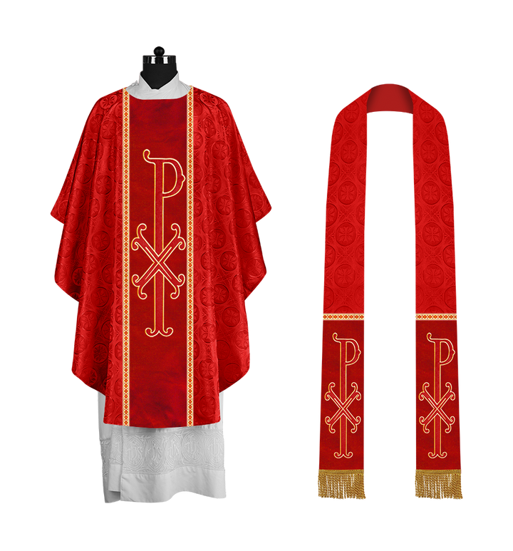 Gothic Chasuble with Ornate PAX Design