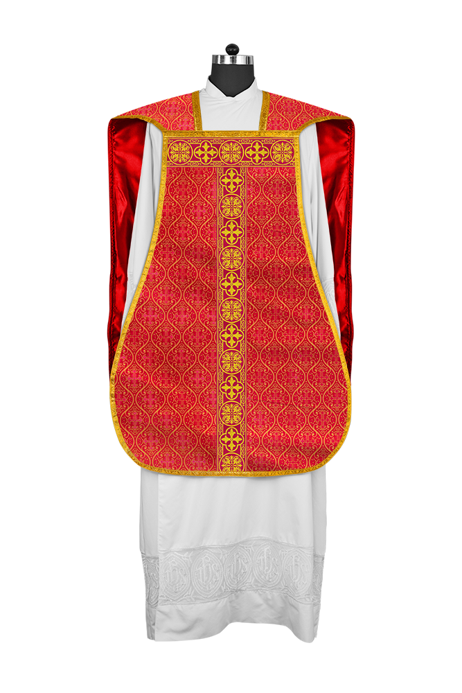 Roman Chasuble Fiddleback with Braided Trims