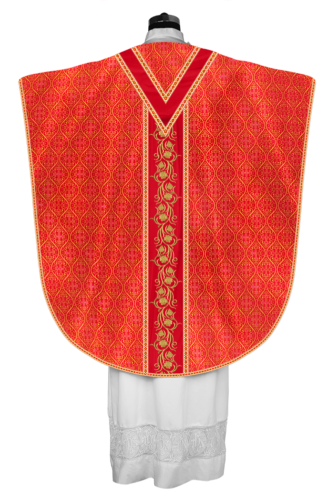 BORROMEAN CHASUBLE VESTMENT WITH GRAPES EMBROIDERY AND TRIMS