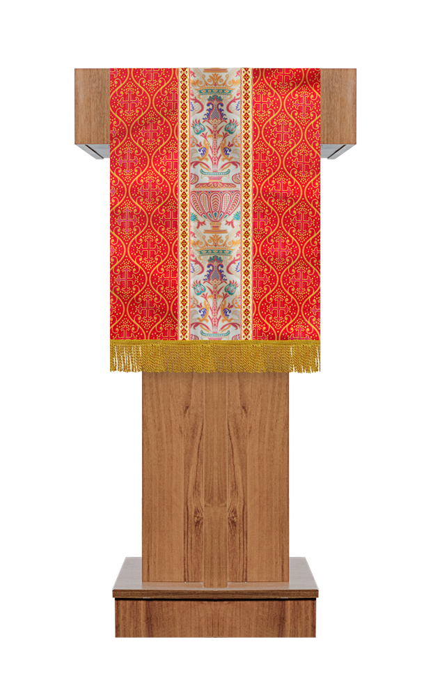 PULPIT/LECTERN WITH TAPESTRY AND TRIMS