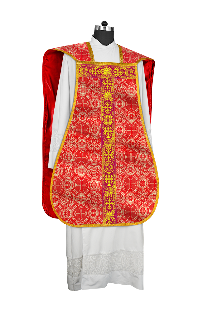 Roman Chasuble Fiddleback with Braided Trims