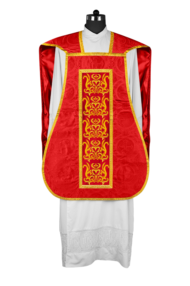 Fiddleback vestment with golden orphrey - Spiritus Collection