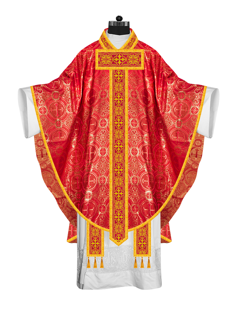 Gothic Chasuble Vestment with Woven Braided Trims