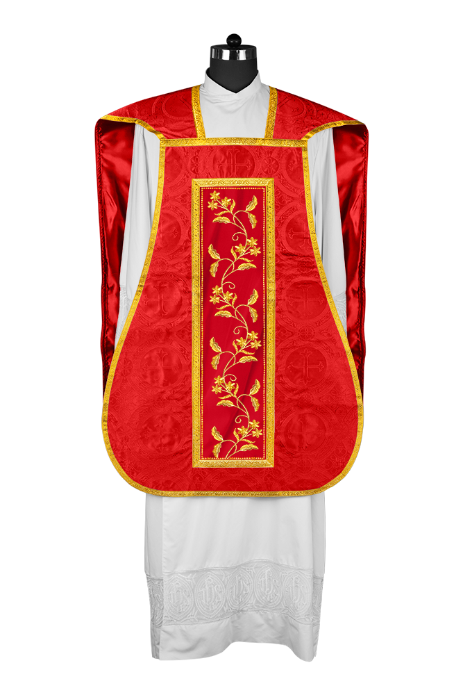 Elegant Roman chasuble vestment - Floral collection