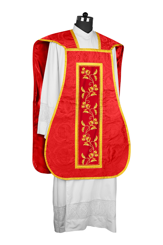 Elegant Roman chasuble vestment - Floral collection