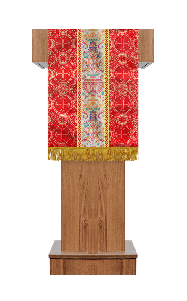 PULPIT/LECTERN WITH TAPESTRY AND TRIMS
