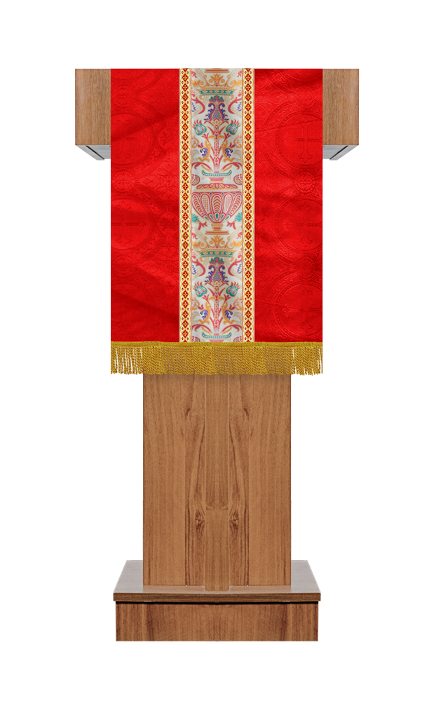 PULPIT/LECTERN WITH TAPESTRY AND TRIMS