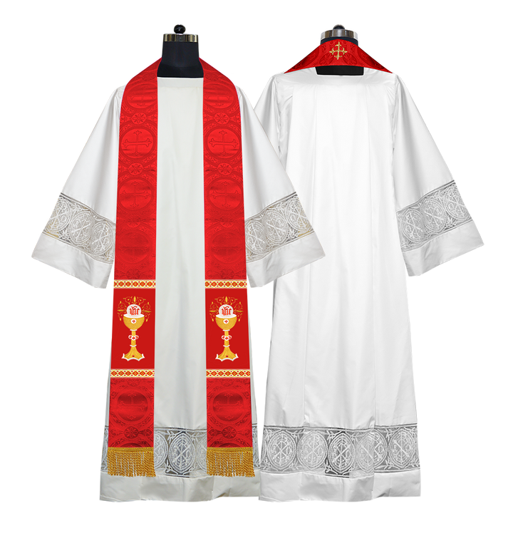 Liturgical Chalice with IHS Embroidered Stole