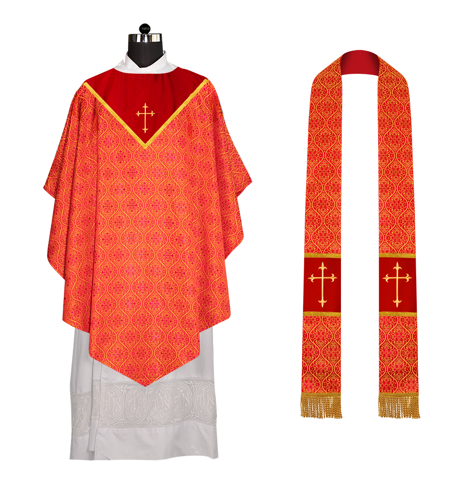 Pugin Chasuble with Adorned Orphrey