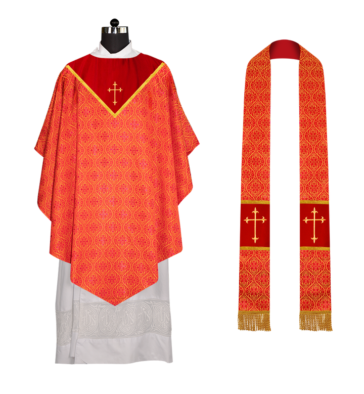 Pugin Chasuble with Adorned Orphrey