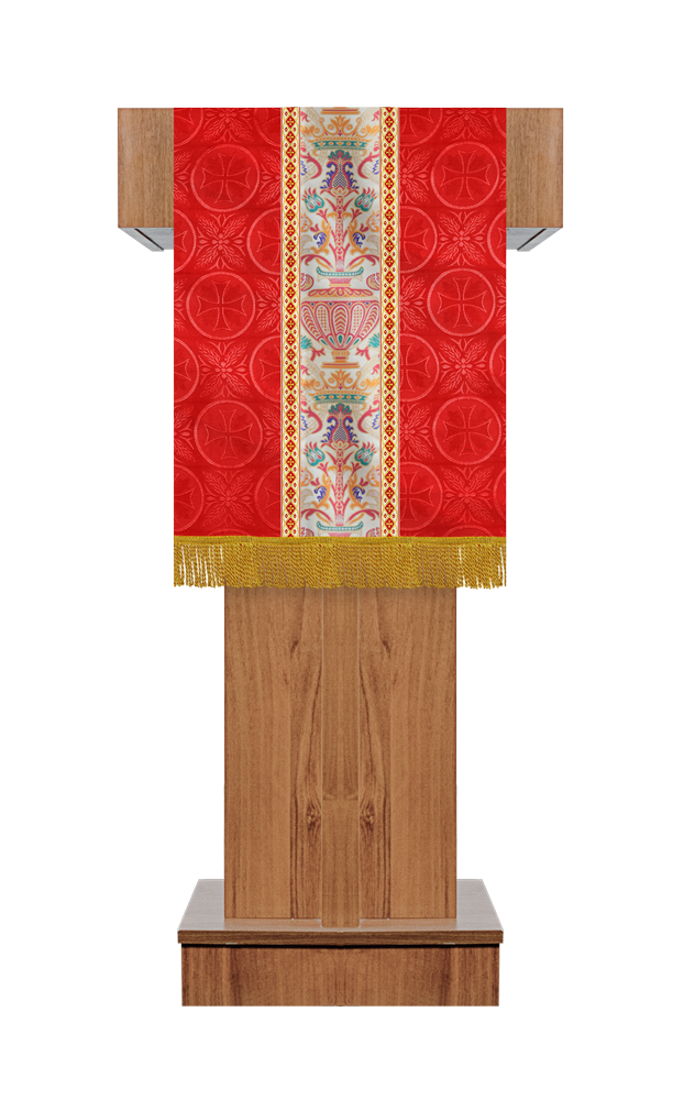 Handcrafted Pulpit/Lectern with Tapestry and Trims