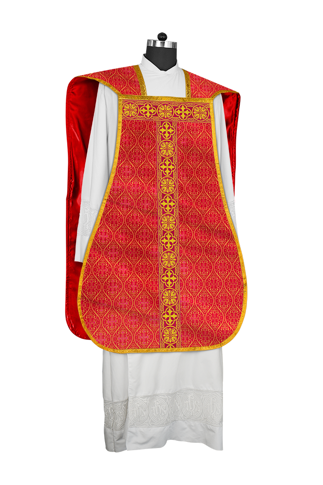 Fiddleback Vestment with Motif and Woven Braided Trims