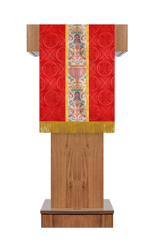 Handcrafted Pulpit/Lectern with Tapestry and Trims