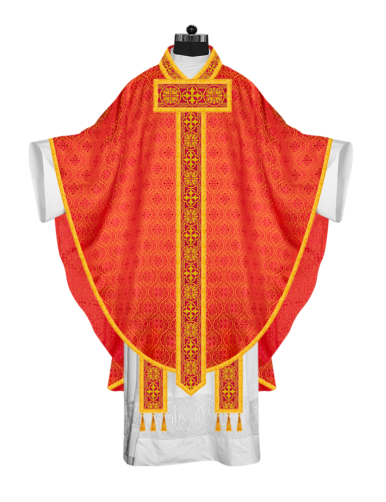 Gothic Chasuble Vestment with Woven Braided Trims