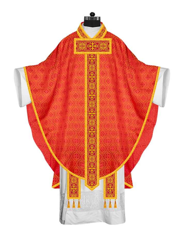 Gothic Chasuble Vestment with Woven Braided Trims