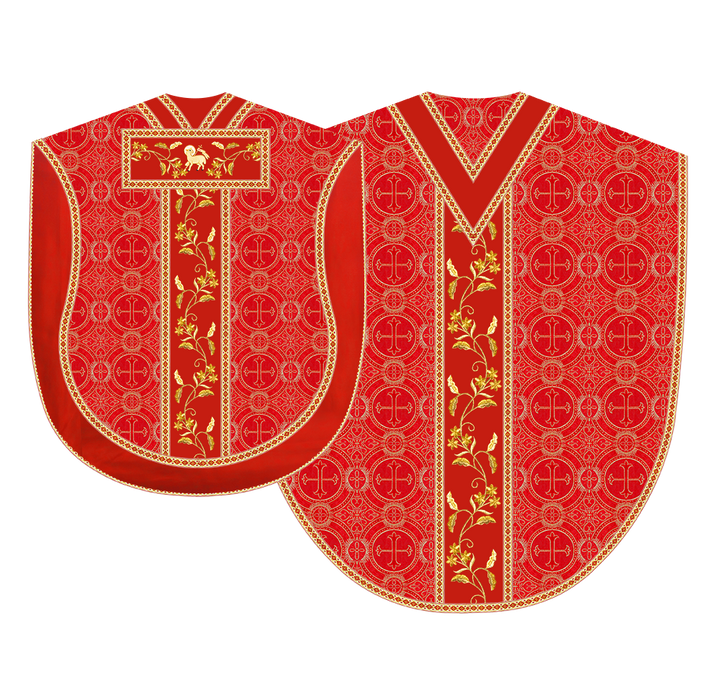 Borromean chasuble vestment ornated with floral design and trims