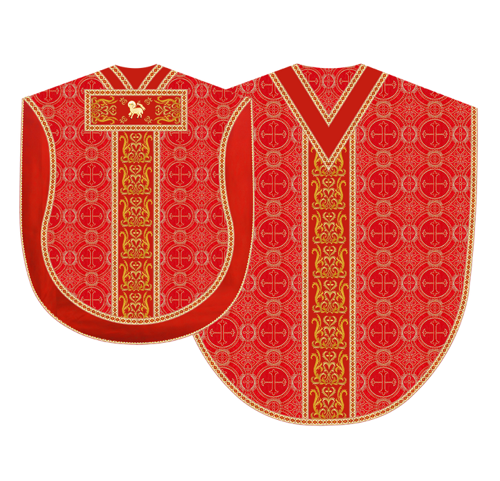 BORROMEAN CHASUBLE VESTMENT ENHANCED WITH MOTIFS AND TRIMS