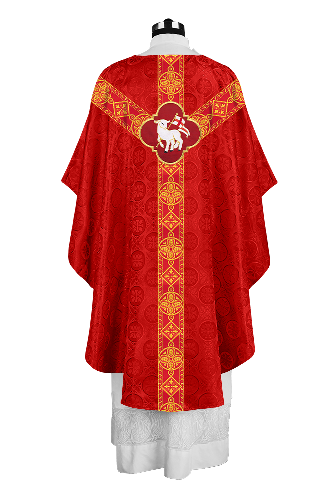 Gothic Liturgical Chasuble with Woven Braids and Spiritual Motif