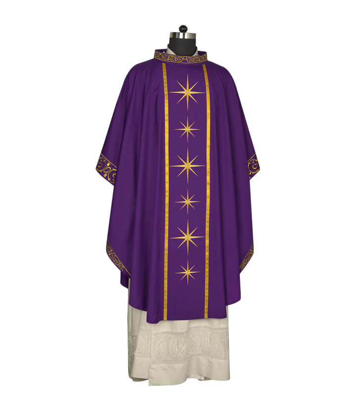Liturgical Advent Chasuble with Radiant Star Motif