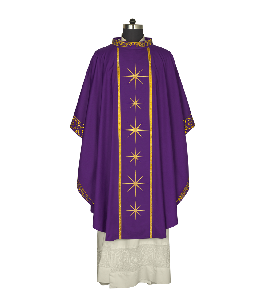 Liturgical Advent Chasuble with Radiant Star Motif