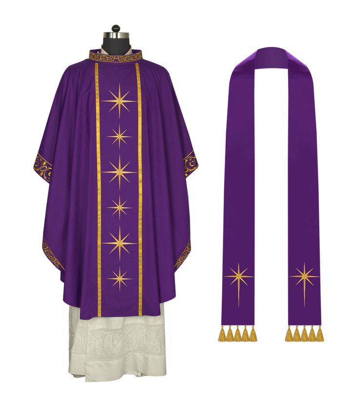 Liturgical Advent Chasuble with Radiant Star Motif