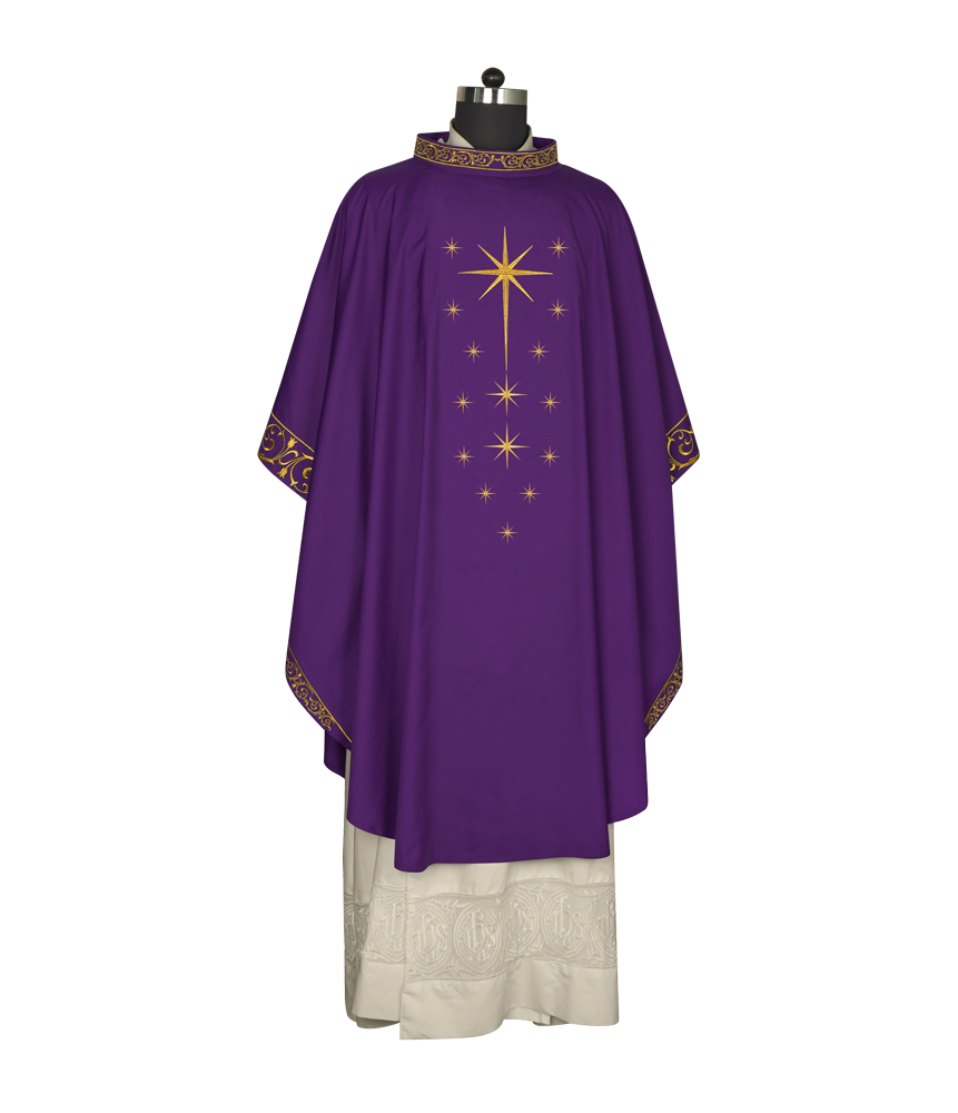 Advent Eucharistic Chasuble with Star of Bethlehem Design