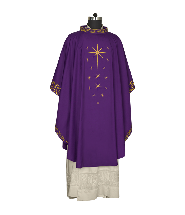Advent Eucharistic Chasuble with Star of Bethlehem Design