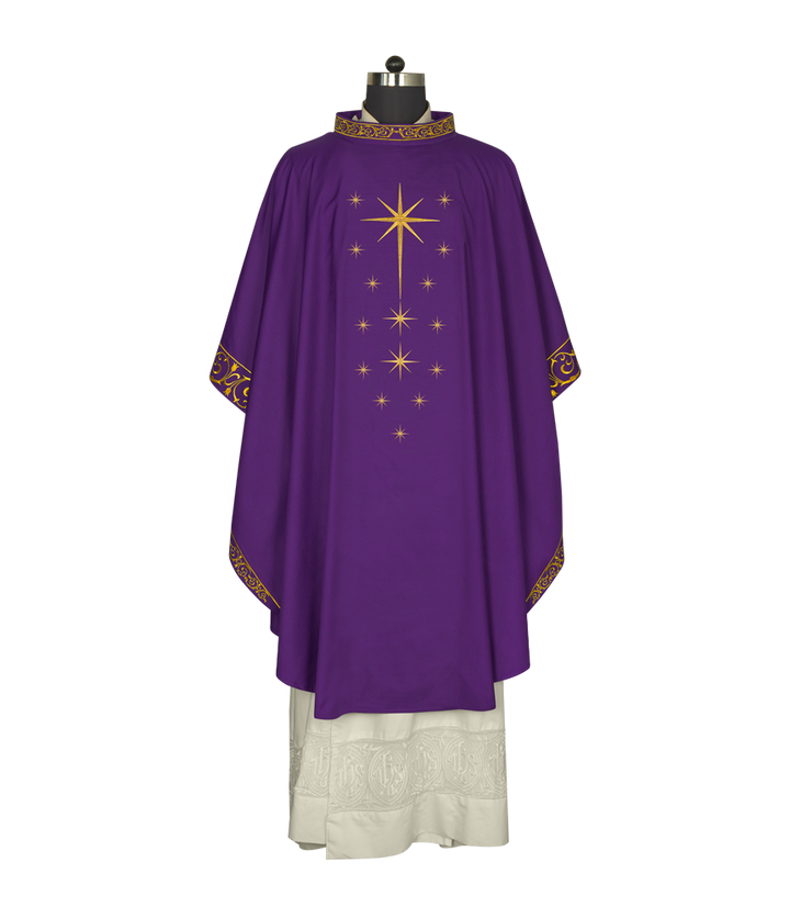 Advent Eucharistic Chasuble with Star of Bethlehem Design
