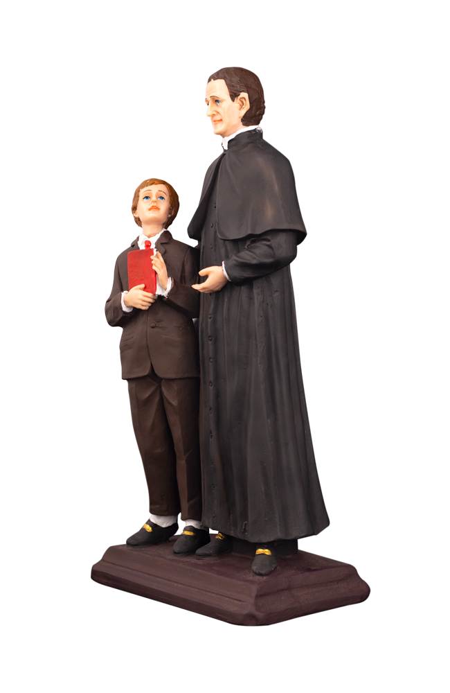 12" Saint Don Bosco & Dominic Savio Statue – Teacher and Student Figurine