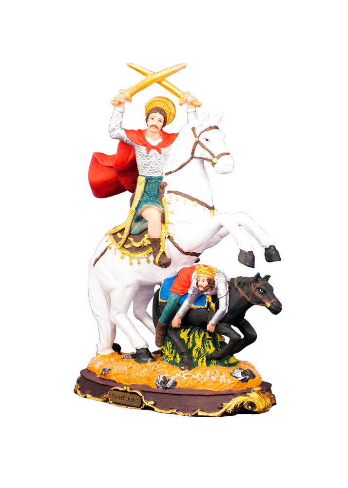 12" Saint James Santiago Statue on Horseback