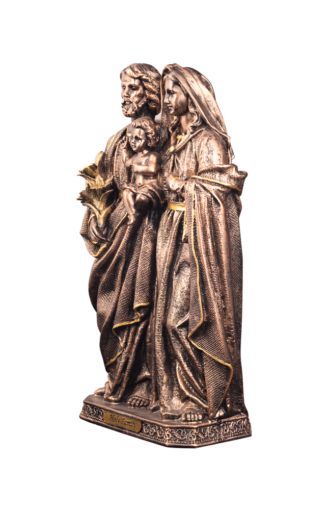 12" Sacred Holy Family Statue with Metallic Finish