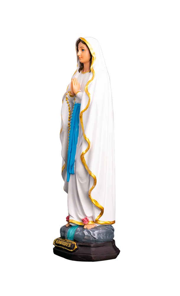 12" Our Lady of Lourdes with Roses Statue